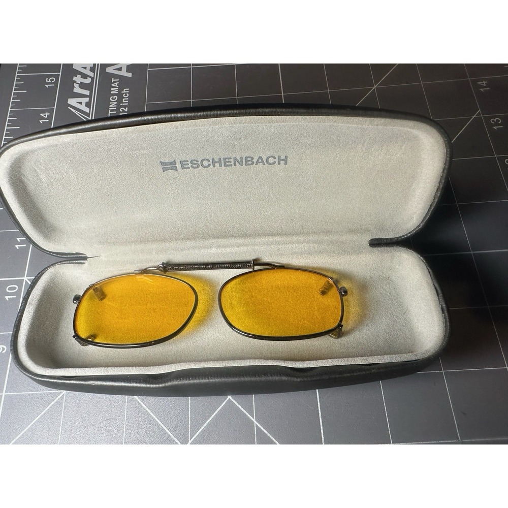 ESCHENBACH Clip-on Sunglasses Metal Amber With Case